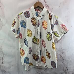 Cynar Shirt Mens XS White Artichoke Amaro Liqueur Short Sleeve Button Up White